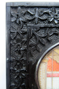 19th Century Anglo Indian Delhi Miniature Carved Ebony Frame