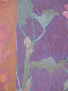 Irene Halliday - Geraniums on a Window Ledge - Watercolour and Gouache on Board