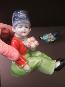 Vintage 1930s / 1940s Ceramic DUTCH Boy and Girl Pair of Bookends 