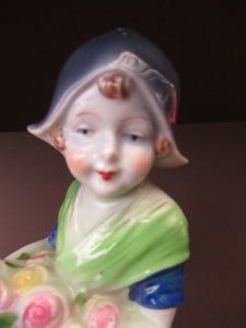Vintage 1930s / 1940s Ceramic DUTCH Boy and Girl Pair of Bookends 