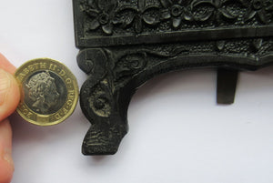 19th Century Anglo Indian Delhi Miniature Carved Ebony Frame