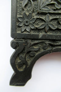 19th Century Anglo Indian Delhi Miniature Carved Ebony Frame