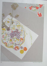 Load image into Gallery viewer, Bel Cowie Screenprint Pinks and Strawberries 1976 Scottish Art
