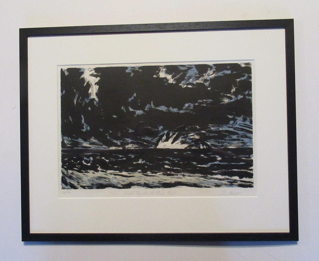 John Houston Signed Lithograph Night Sky over the Bass Rock