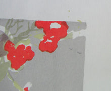 Load image into Gallery viewer, Bel Cowie Screenprint Pinks and Strawberries 1976 Scottish Art
