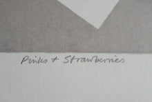 Load image into Gallery viewer, Bel Cowie Screenprint Pinks and Strawberries 1976 Scottish Art
