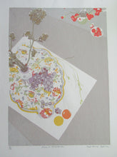 Load image into Gallery viewer, Bel Cowie Screenprint Pinks and Strawberries 1976 Scottish Art
