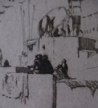 Load image into Gallery viewer, Lumsden Feeding the Birds Etching Temple on the River Ganges 1921 Signed
