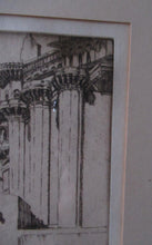 Load image into Gallery viewer, Lumsden Feeding the Birds Etching Temple on the River Ganges 1921 Signed
