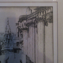 Load image into Gallery viewer, Lumsden Feeding the Birds Etching Temple on the River Ganges 1921 Signed
