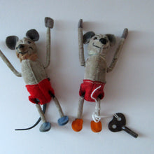 Load image into Gallery viewer, PAIR of 1930s Schuco Disney Mickey Mouse Tumbling Clockwork Toys
