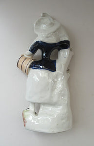 Antique 19th Century Shepherdess with Little Sheep at her Feet
