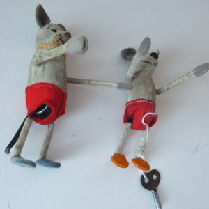 PAIR of 1930s Schuco Disney Mickey Mouse Tumbling Clockwork Toys