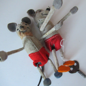 PAIR of 1930s Schuco Disney Mickey Mouse Tumbling Clockwork Toys