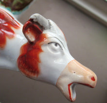 Load image into Gallery viewer, Unusual Antique Staffordshire Cow and Milkmaid Spill Vase and Milk Jug
