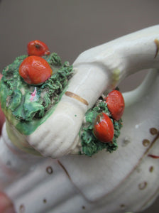 Antique Staffordshire Figurine Pair. Couple out Fruit Picking