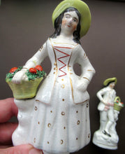 Load image into Gallery viewer, Antique Staffordshire Figurine Pair. Couple out Fruit Picking

