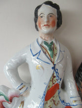 Load image into Gallery viewer, Equestrian Figurines. 1860s Staffordshire Pottery. Pair Edward VII and Princess Alexandra
