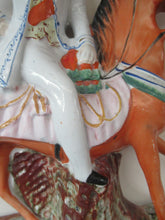 Load image into Gallery viewer, Equestrian Figurines. 1860s Staffordshire Pottery. Pair Edward VII and Princess Alexandra
