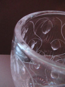 Large Stuart Crystal Cut Glass Vase after JOHN LUXTON. Height 8 1/2 inches.