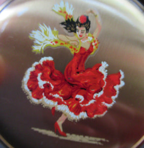 Vintage 1950s Power Compact with Spanish Flamenco Dancer Design