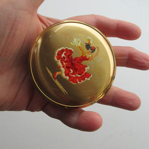 Vintage 1950s Power Compact with Spanish Flamenco Dancer Design