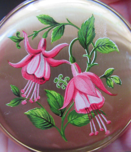 1950s Mid Century Melissa Powder Compact Fuschia Design