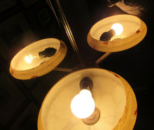 Load image into Gallery viewer, Vintage 1930s Art Deco Pendant Light Fitting. Chrome, Bakelite and Three Glass Shades
