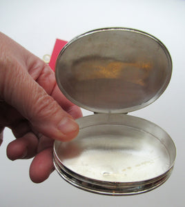 Vintage Solid Silver Box with Unique Enamels Painting of Stag in Scottish Highlands