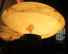 Load image into Gallery viewer, Vintage 1930s Art Deco Pendant Light Fitting. Chrome, Bakelite and Three Glass Shades
