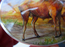 Load image into Gallery viewer, Vintage Solid Silver Box with Unique Enamels Painting of Stag in Scottish Highlands
