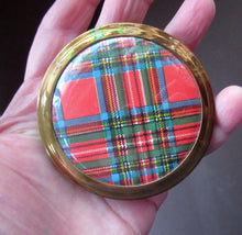 Load image into Gallery viewer, Vintage 1960s Red Tartan Pattern Face Powder Compact
