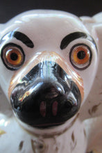 Load image into Gallery viewer, Antique Staffordshire Chimney Spaniels Wally Dogs 12 inches Glass Eyes
