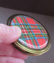 Load image into Gallery viewer, Vintage 1960s Red Tartan Pattern Face Powder Compact
