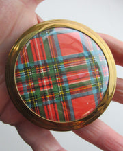 Load image into Gallery viewer, Vintage 1960s Red Tartan Pattern Face Powder Compact
