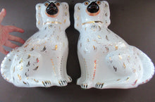 Load image into Gallery viewer, Antique Staffordshire Chimney Spaniels Wally Dogs 12 inches Glass Eyes
