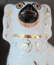 Load image into Gallery viewer, Antique Staffordshire Chimney Spaniels Wally Dogs 12 inches Glass Eyes
