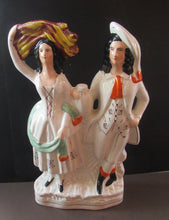 Load image into Gallery viewer, Large Antique Staffordshire Flatback Figurine Couple Harvesting 
