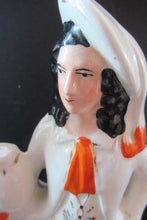 Load image into Gallery viewer, Large Antique Staffordshire Flatback Figurine Couple Harvesting 
