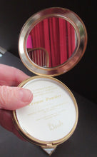 Load image into Gallery viewer, 1950s Powder Compact Red Enamel Lid &amp; Roses Design
