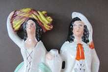 Load image into Gallery viewer, Large Antique Staffordshire Flatback Figurine Couple Harvesting 
