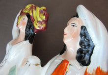 Load image into Gallery viewer, Large Antique Staffordshire Flatback Figurine Couple Harvesting 
