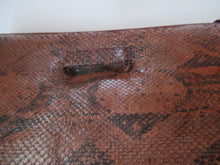 Load image into Gallery viewer, Fine Vintage Snakeskin Shoulder Bag. With long strap &amp; interesting flap closure. Clean with no Damages
