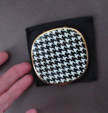 Load image into Gallery viewer, Vintage Mascot Powder Compact with Printed Dogstooth Pattern
