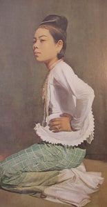 Original Vintage 1960s Burmese Lady Framed  Print Ma Aung Saw Myawng