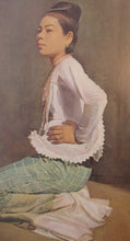 Load image into Gallery viewer, Original Vintage 1960s Burmese Lady Framed  Print Ma Aung Saw Myawng
