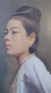 Original Vintage 1960s Burmese Lady Framed  Print Ma Aung Saw Myawng