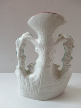 Load image into Gallery viewer, Antique Victorian Flatback Staffordshire Pottery Spill Vase. Three Sheep at a Well 
