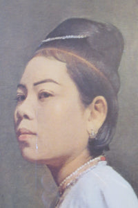 Original Vintage 1960s Burmese Lady Framed  Print Ma Aung Saw Myawng