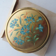 Load image into Gallery viewer, 1950s Powder Compact with Blue Flowers
